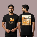 Black T-shirt with UAE Desert and  Cityscape  Graphic