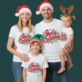 "Merry Christmas" Family Apparel Collection - Unisex Adult and Kids and Infant Tees