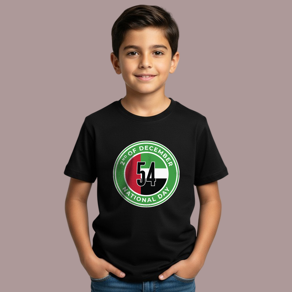 UAE National Day Family T-Shirts – 54th Celebration Logo & December 2nd Emblem
