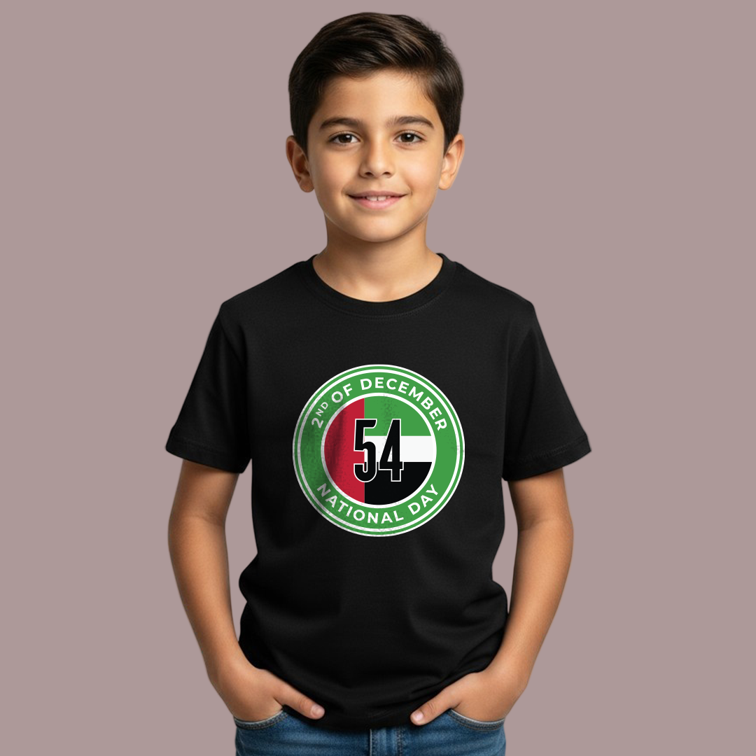 UAE National Day Family T-Shirts – 54th Celebration Logo & December 2nd Emblem
