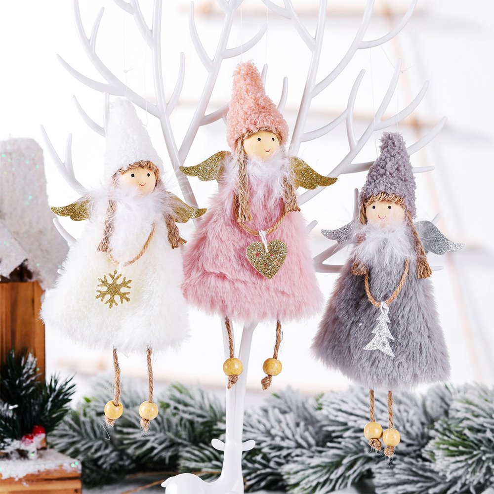 Spiritual Beauty Set of Three Soft Angel Ornaments, Faith Healing and Spirituality Gift
