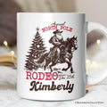 Annual North Pole Rodeo Personalized Mug, Funny Cowboy Santa Christmas Gift with Custom Name