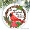 A Piece of My Heart Lives in Heaven Ornament, Cardinal Memorial Gift and Christmas Decoration