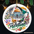 Artistic Palestine Ornament, Dome of the Rock Landmark Christmas Gift and Middle Eastern Heritage Souvenir