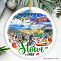 Artistic Stowe Vermont Ornament, Classic New England Mountain Town Christmas Gift and Souvenir