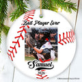 Baseball Personalized Picture Ornament Gift, Photo Upload Team, Player and Coaches Gift