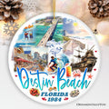 Destin Beach Florida Coastal Vacation Paradise Christmas Ornament, Emerald Coast Souvenir