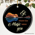 Go Where The Music Takes You Ornament, Guitar Reflection Musician Gift and Tree Decor
