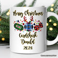 Personalized Mug Casino Buffalo Plaid Christmas, Poker and Dice, Player and Staff Gift