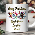 Personalized Mug Singers Buffalo Plaid Christmas, Microphone Gift