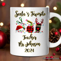 Personalized Mug Merry Christmas Plaid Teacher, School Professional Gift