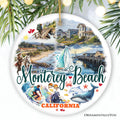 Monterey Beach Artistic Christmas Ornament, California Coastal Marine Life Decoration