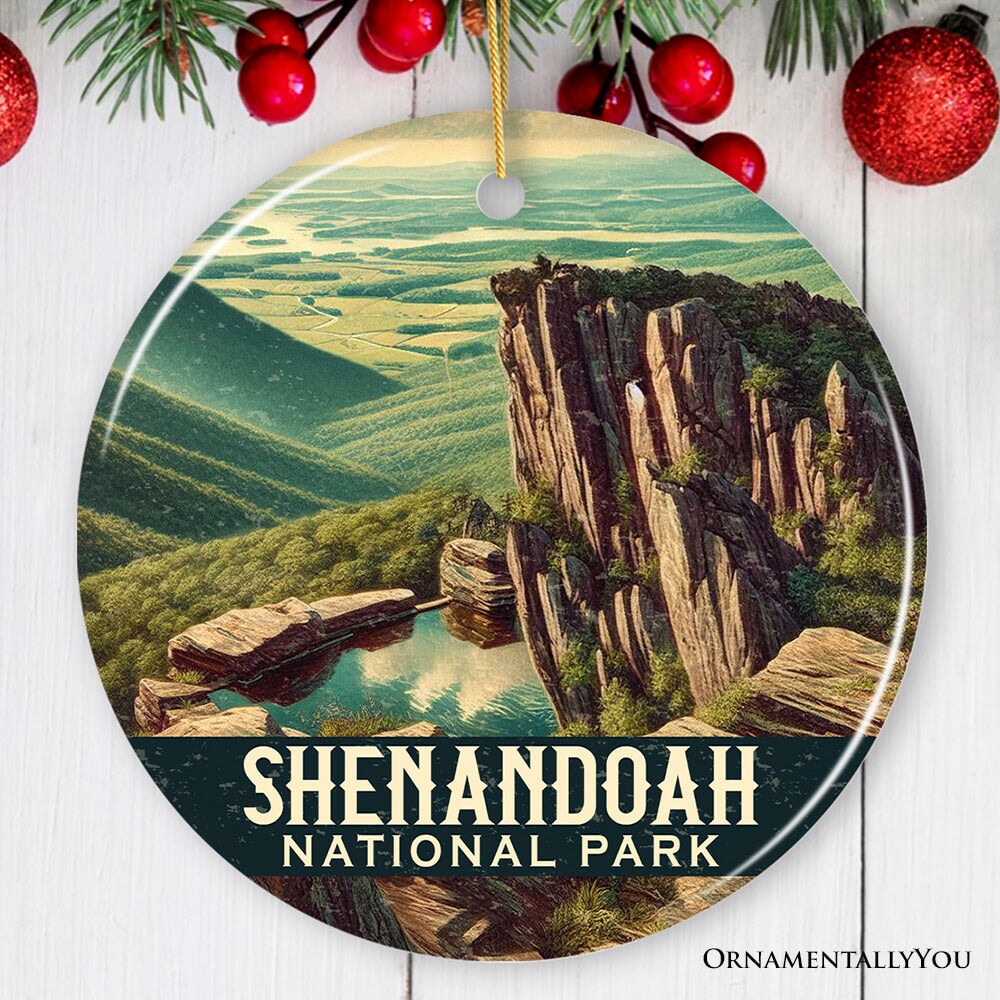 Picturesque Shenandoah National Park Ornament, Virginia Mountain View Christmas Decor and Nature Explorer Gift