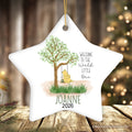 Sweet Simple Beauty Personalized Newborn Baby Christmas Ornament, Custom Name Ceramic Keepsake
