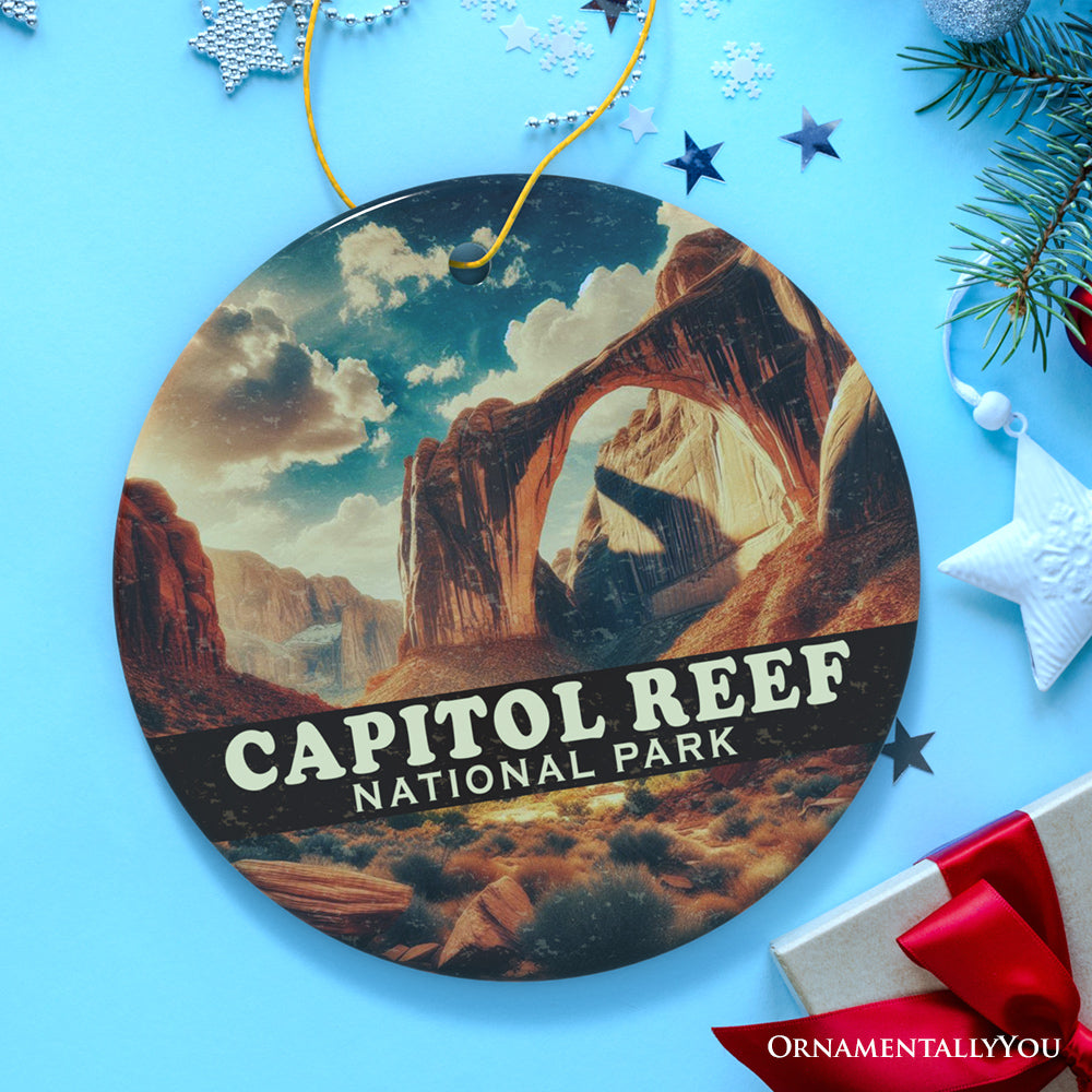 Capitol Reef National Park Ornament, Utah Natural Stone Arch Desert View Christmas Keepsake and Travel Souvenir