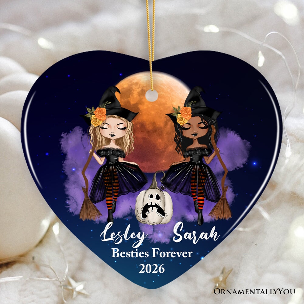 Halloween Witch Besties Personalized Ornament