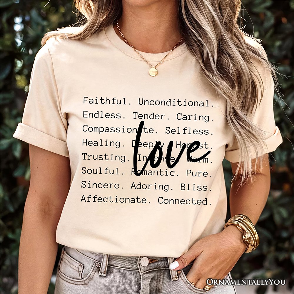 Love Definition Words T-Shirt, Minimalist Valentine Inspirational Love Tee