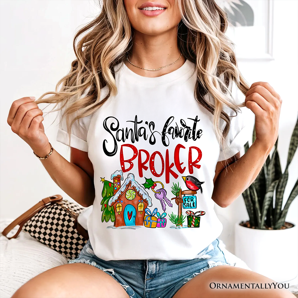 Santa's Favorite Beauty Consultant T-Shirt, Festive Holiday Christmas Tee