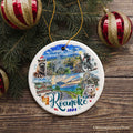 Iconic Roanoke Mountain Town Ornament, Virginia Appalachian Beauty Christmas Gift and Souvenir