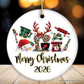 Personalized Baker Buffalo Plaid Leopard Merry Christmas Ornament, Baking Gift
