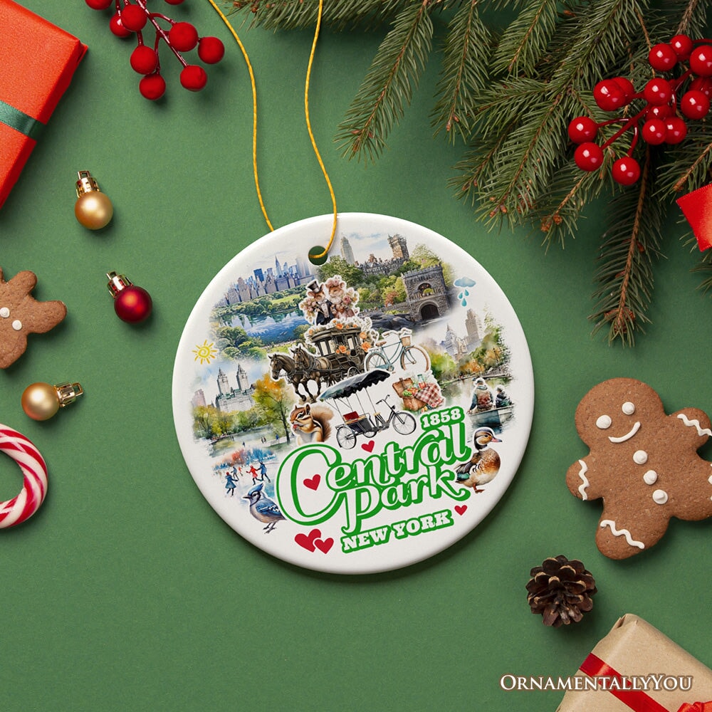 Serene Central Park New York Landmarks Ornament, American Urban Oasis Heritage Gift and Travel Souvenir
