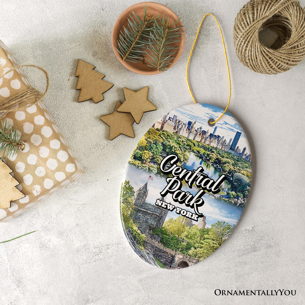 Serene Central Park New York Landmarks Ornament, American Urban Oasis Heritage Gift and Travel Souvenir