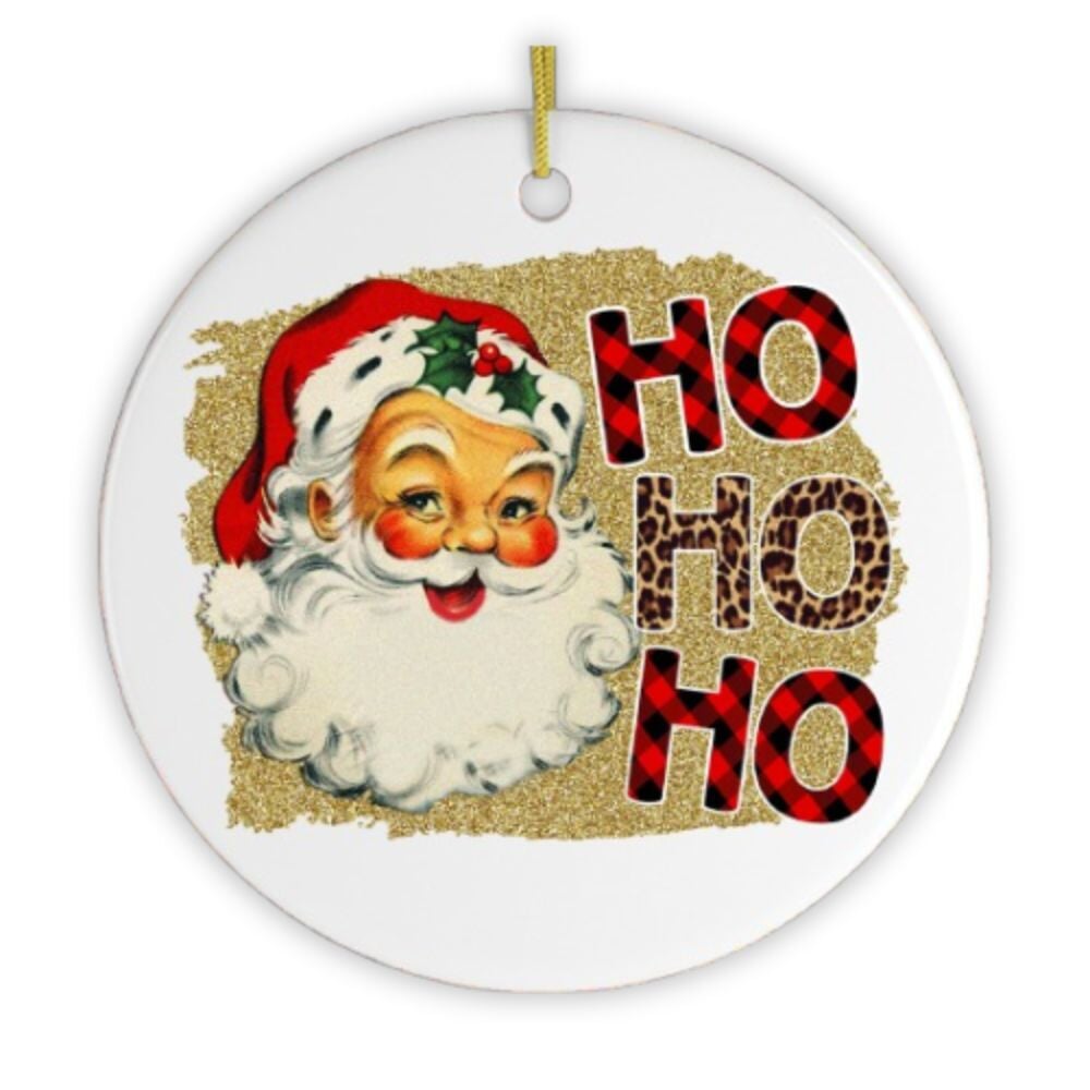 Vintage Santa Ho Ho Ho Christmas Ornament