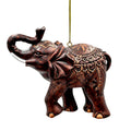 Boho Elephant Ornament, Exotic Resin Christmas Tree Decor