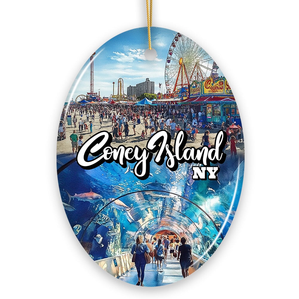 Iconic Coney Island Ornament, New York Coastal Amusement Heritage Christmas Gift Tree Decor